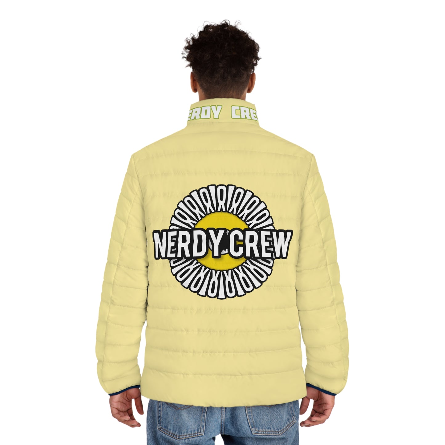 (“The Nerdy Supreme”) 3 Men's Puffer Jacket (AOP)