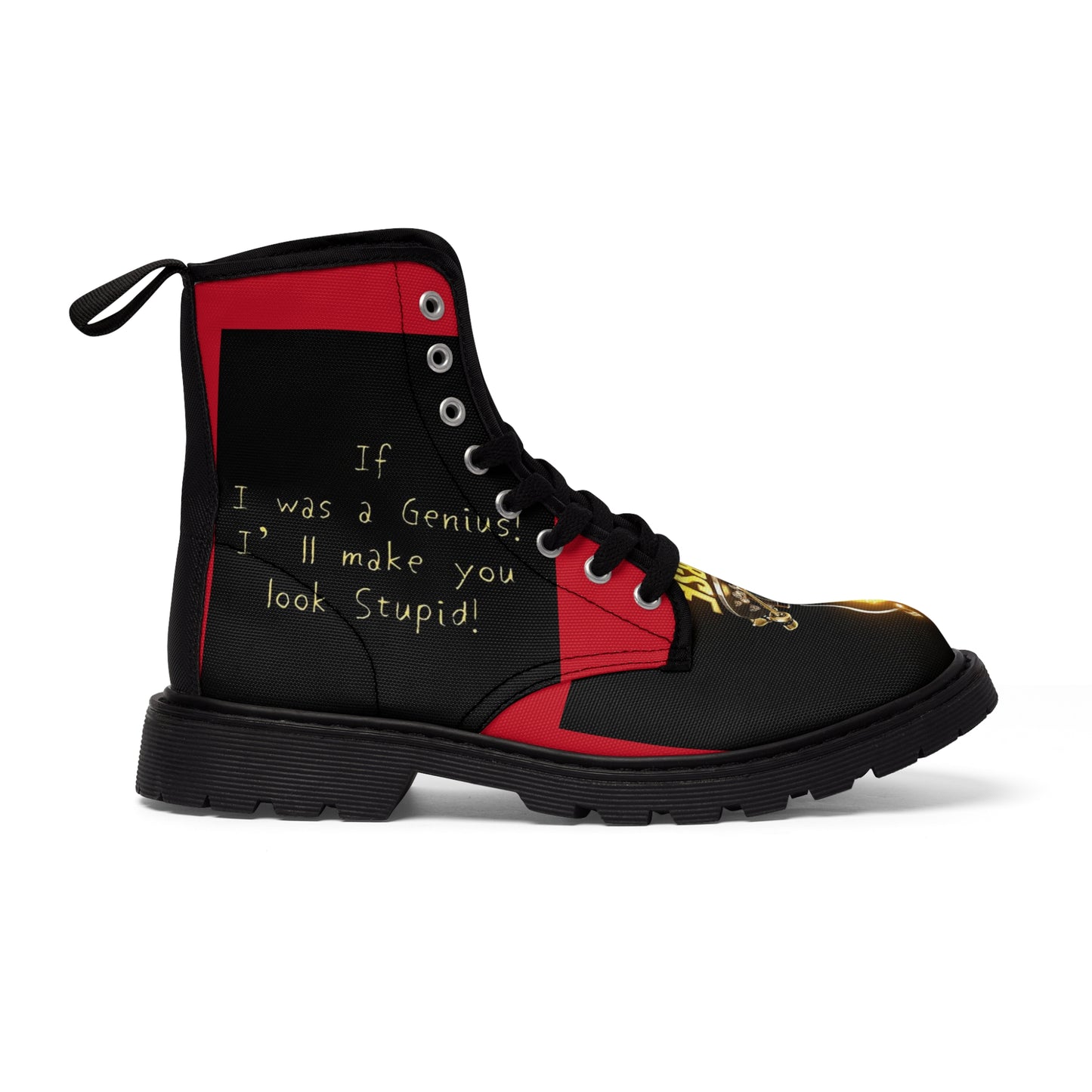 Diverse Black/ Red's Men's Canvas Boots