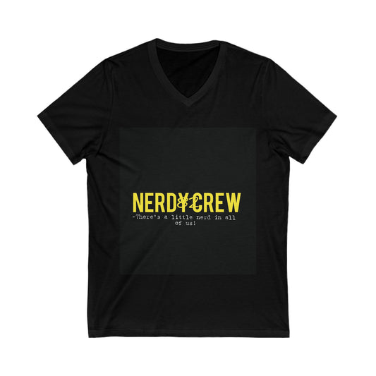 1.35 Nerdy Crew V- Neck 87 Unisex Jersey Short Sleeve V-Neck Tee