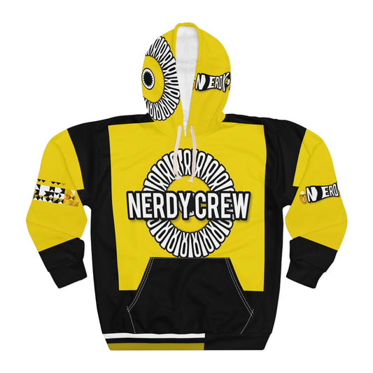 1b Nerdy Crew 76s Unisex Pullover Hoodie (AOP)