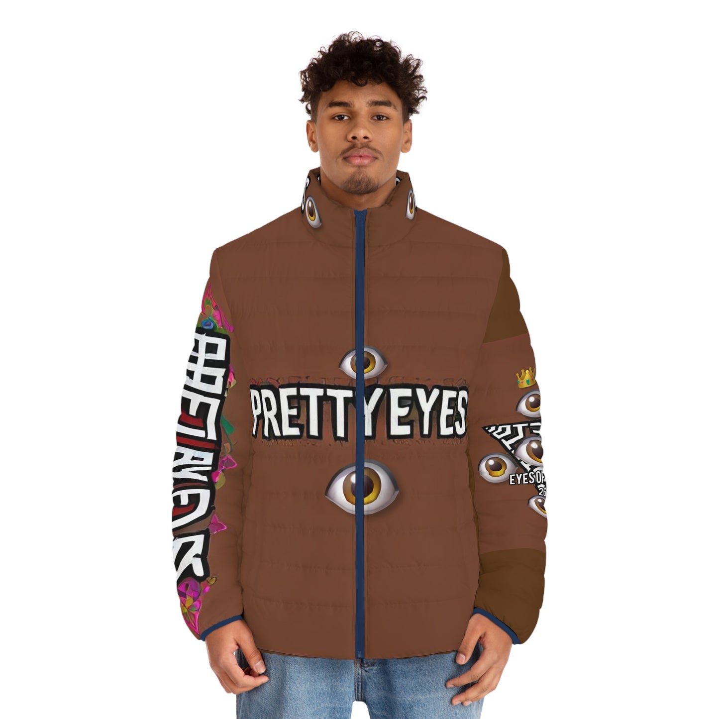 Pretty Eyes 267 Men's Puffer Jacket (AOP)