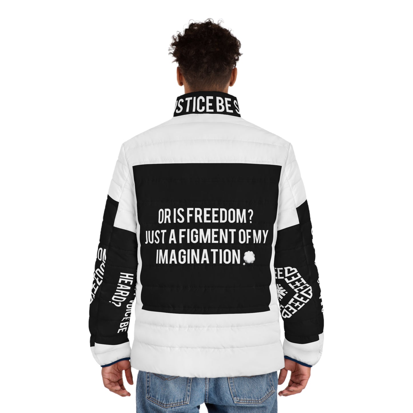 Freedom (J1968)Men's Puffer Jacket (AOP)