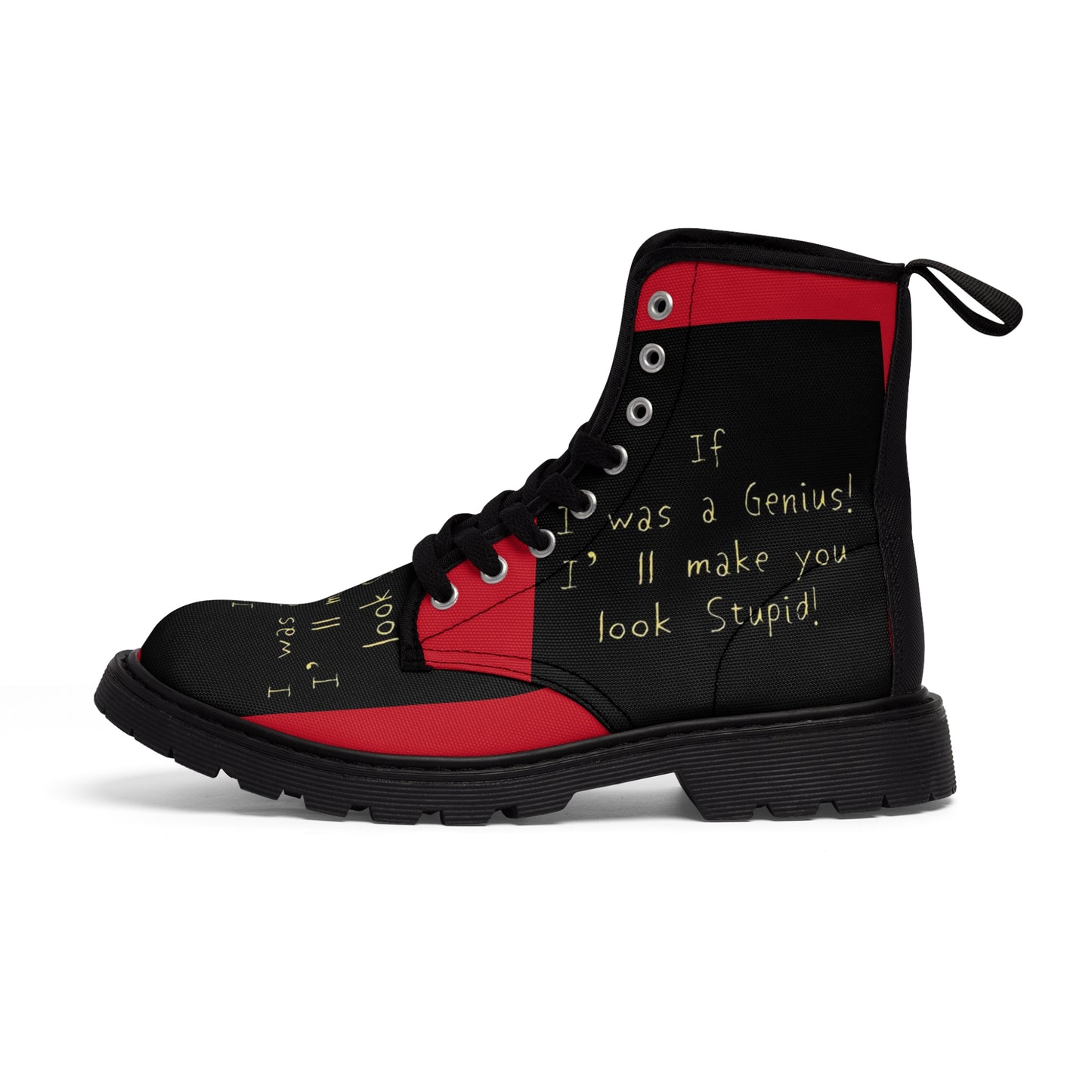 Diverse Black/ Red's Men's Canvas Boots